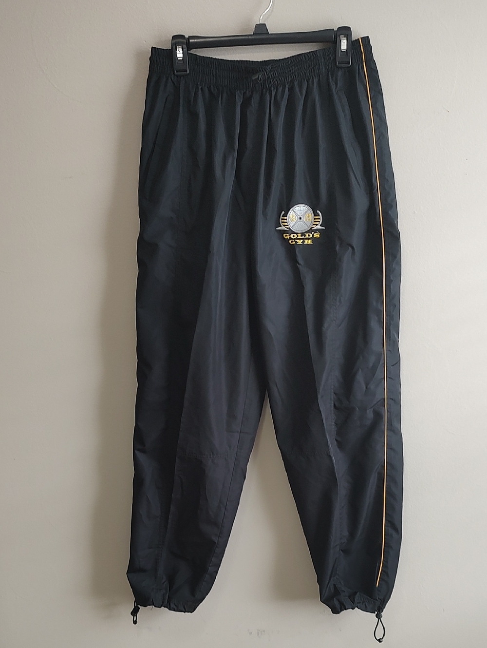 GOLDS GYM Polyester Track / Athletic Black Lightweight Pants Men's Size M EUC